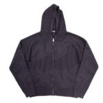 Crochet “Weyz” Zip Hoodie - Black