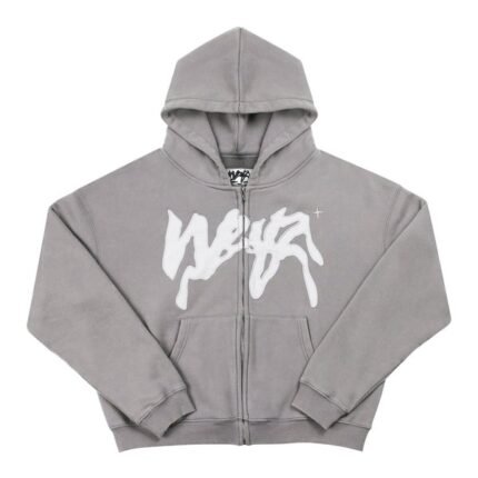 Vintage “Propaganda” Zip Hoodie - Grey